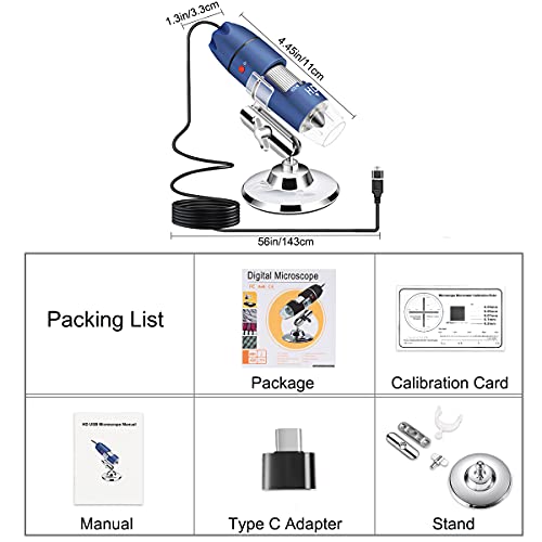 Jiusion-2K-HD-2560x1440P-USB-Digital-Microscope-for-Android-Cellphone-and-Tablet-Windows-Mac-Linux-40X-to-1000X-Magnification-Endoscope-Handheld-Mini-Magnifier-Camera-for-Coin-Facial-Skin-Scalp-0-3