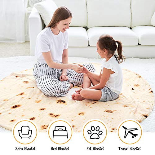 CASOFU-Burritos-Blanket-Double-Sided-Giant-Flour-Tortilla-Throw-Blanket-Novelty-Tortilla-Blanket-for-Your-Family-285-GSM-Soft-and-Comfortable-Flannel-Taco-Blanket-for-Adults-Beige-71-inches